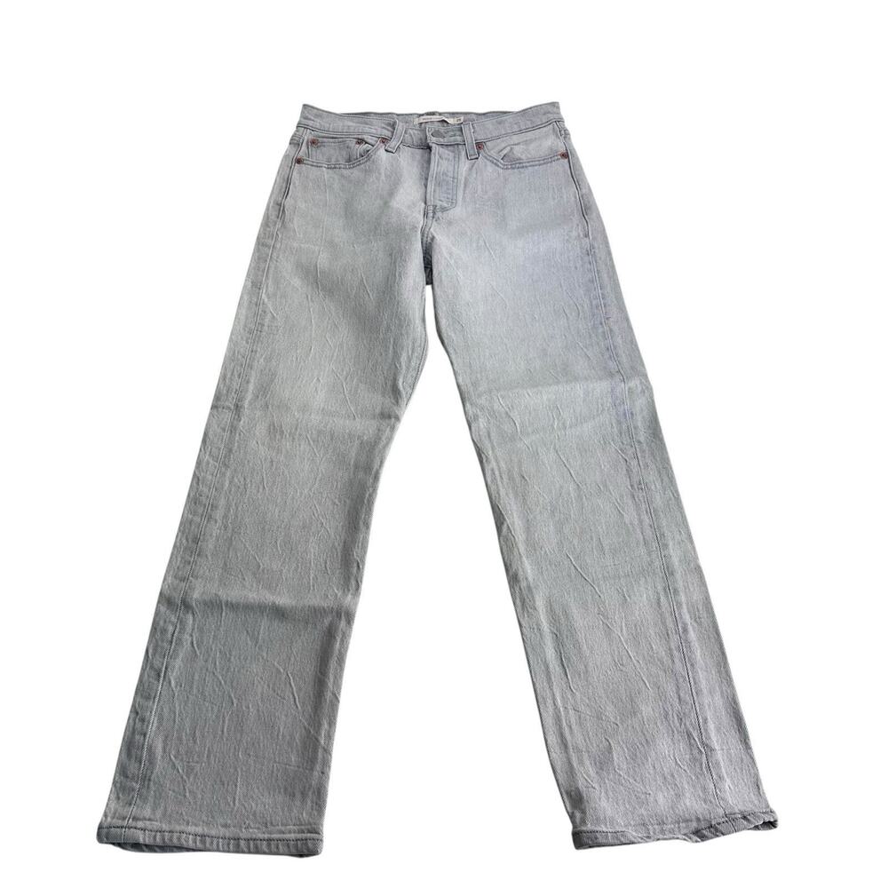 Levi’s Premium Wedgie Straight Jeans Women’s 25 Grey Light Wash Denim Casual